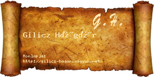 Gilicz Hágár névjegykártya